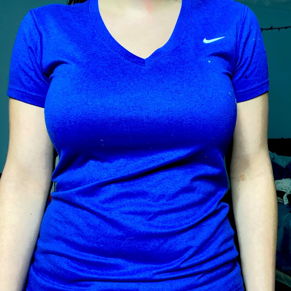 blue nike dri-fit shirt